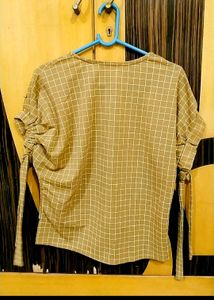 Checkered Top with Pearl Details