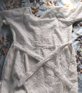 Elegant White Chikankari Kurta Set