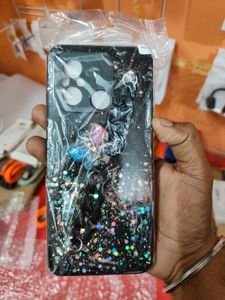 POCO C55 Black Glitter Back Cover with Butterfly C