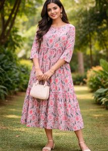 Floral Print Tiered Frock