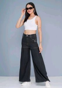 Wide Leg Denim Pants