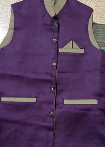 Stylish Purple Nehru Jacket- double sided