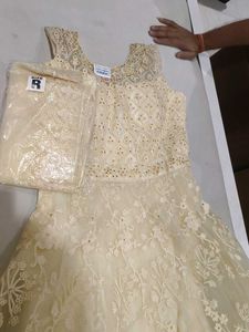 Stunning Embroidered Ethnic Gown with Dupatta