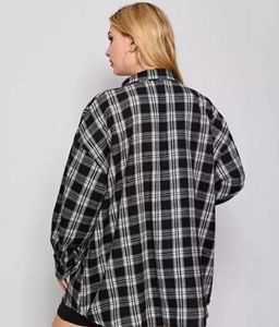 Black &amp; White Checkered Shirt | XXL