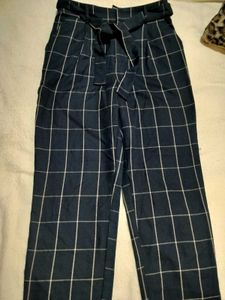 Checkered High-Waisted Pants