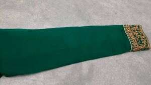 Green &amp; Gold Embroidered Salwar Kameez
