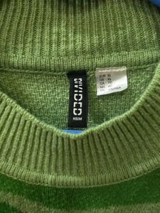 H&amp;M Green Butterfly Heart Knit Sweater