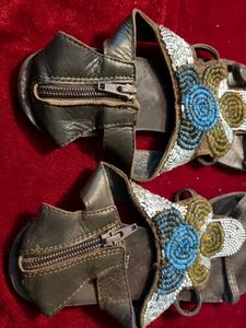 Beaded Leather Sandals