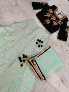 Elegant Mint Green Lehenga choli set