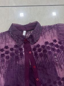 Beautiful Purple Embellished Blouse