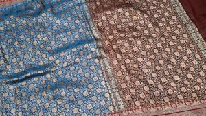 Beautiful Blue Banarasi Silk Saree