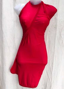 Striking Red Halter Neck Dress