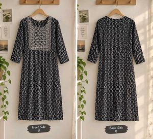 Elegant Black & White Printed Kurta