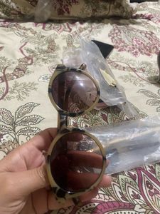 Chic Round Red Frame Sunglasses
