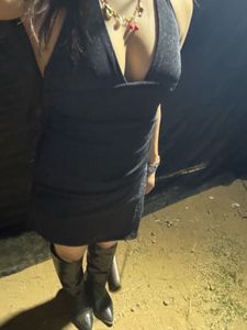 Little box Sparkly Black Halter Mini Dress