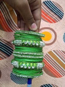 Green Dazzling Bangles Set