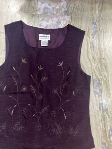 Elegant Embroidered Sleeveless Top
