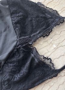Black Lace Halter Neck Top