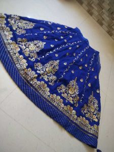 Royal Blue Embroidered rajputi Lehenga Ch