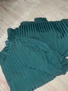 Ribbed Mock Neck Long Sleeve Top with bottom