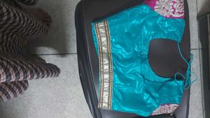 net saree with blouse and peticot