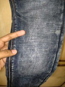Indigo Fadings Navy Blue Denim Jeans | Waist 30