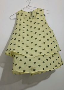 Yellow Doted Top In m Size