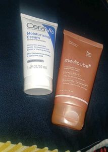 Combo of Cerave moisturizer and Medicube Face Mask
