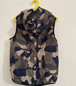Camouflage Puffer Vest with Hood