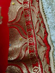 Elegant Red Embroidered Saree