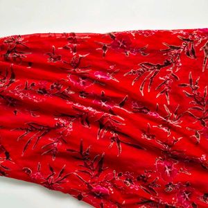 Elegant Red Floral Maxi Dress