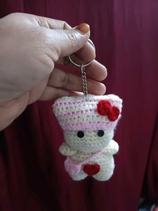 Crochet Kitty Keychain