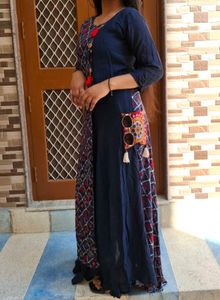 Stylish Navy Blue & Red Kurta