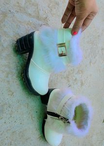 White Fur Heels