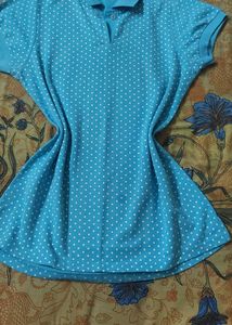 Blue Polka Dot Polo T-Shirt