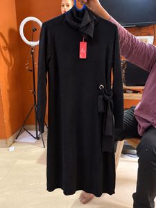 Black Turtleneck Long Sleeve Dress