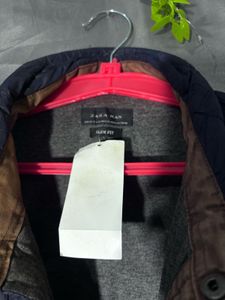 ZARA Men's Navy Quilted Jacket