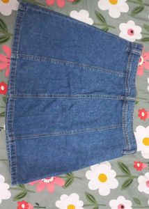 H&amp;M Button-Front Denim Mini Skirt