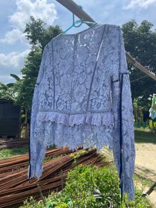 blue classy lace top