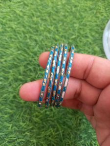 Green and blue Metal Bangles