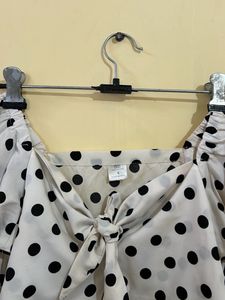SSS Front Tie Polka Dot Crop Top