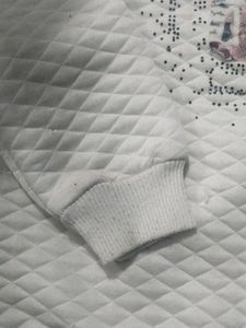 White Quilted Sweatshirt