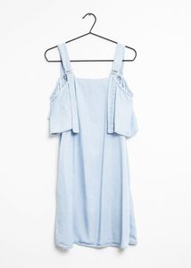GUESS Light Wash Denim Cold Shoulder Dress