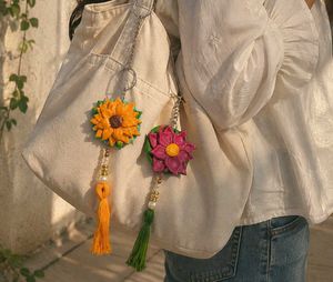 Cute Handmade Flower Keychains set