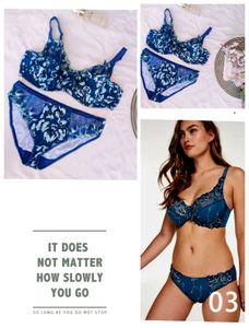 Floral Lingerie Set - Blue