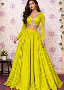 Vibrant Lime Green Lehenga Choli Set