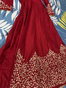 Red Embroidered gown