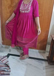 Vibrant Pink Kurta Set with Dupatta