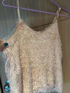 Fuzzy Baby-Pink Camisole Top