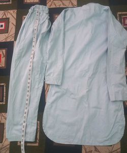 Men's Light Blue Kurta and Pajama Set